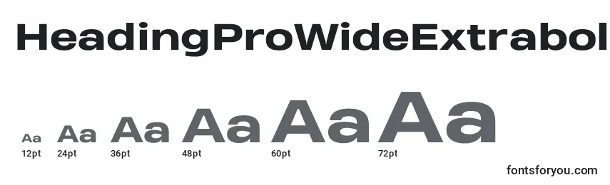 Größen der Schriftart HeadingProWideExtraboldTrial