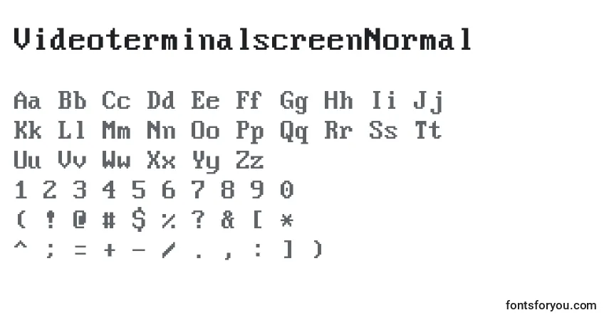 Schriftart VideoterminalscreenNormal – Alphabet, Zahlen, spezielle Symbole