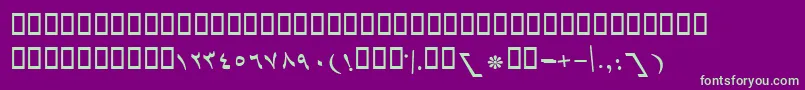 BBaranItalic-fontti – vihreät fontit violetilla taustalla