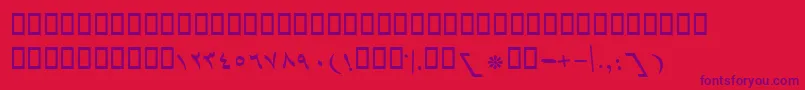 BBaranItalic Font – Purple Fonts on Red Background