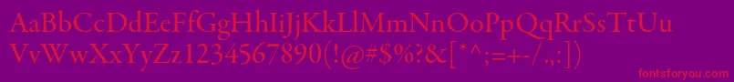 GaramondpremrproMedsubh Font – Red Fonts on Purple Background