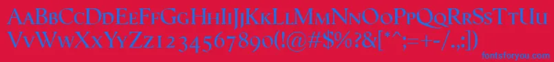 SemperSmallcaps Font – Blue Fonts on Red Background