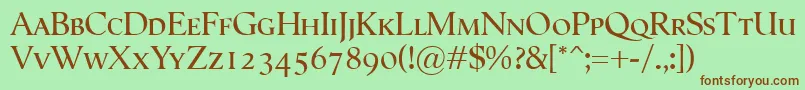 SemperSmallcaps Font – Brown Fonts on Green Background