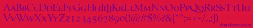 SemperSmallcaps Font – Purple Fonts on Red Background