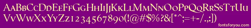 SemperSmallcaps Font – Yellow Fonts on Purple Background