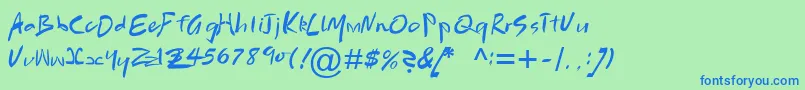 フォントBrushScriptMtРљСѓСЂСЃРёРІ – 青い文字は緑の背景です。