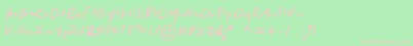 BrushScriptMtРљСѓСЂСЃРёРІ Font – Pink Fonts on Green Background