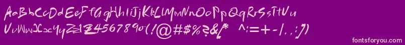 BrushScriptMtРљСѓСЂСЃРёРІ Font – Pink Fonts on Purple Background