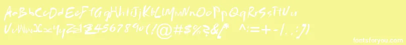 Fonte BrushScriptMtРљСѓСЂСЃРёРІ – fontes brancas em um fundo amarelo