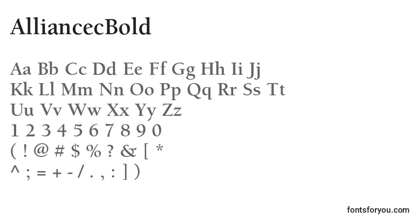Schriftart AlliancecBold – Alphabet, Zahlen, spezielle Symbole