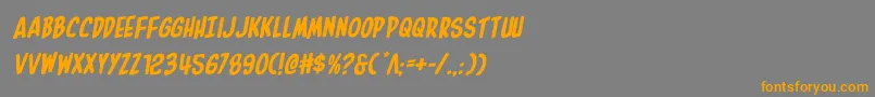 フォントInhouseeditionrotalic – オレンジの文字は灰色の背景にあります。