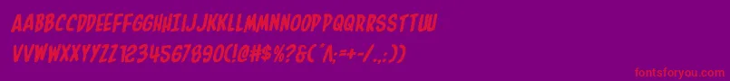 Inhouseeditionrotalic Font – Red Fonts on Purple Background