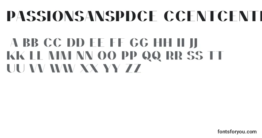 Fuente PassionsanspdceAccentcente - alfabeto, números, caracteres especiales