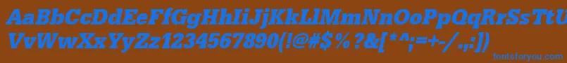 UrwegyptiennetextnarBoldOblique Font – Blue Fonts on Brown Background