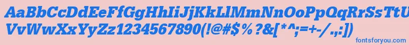 UrwegyptiennetextnarBoldOblique Font – Blue Fonts on Pink Background