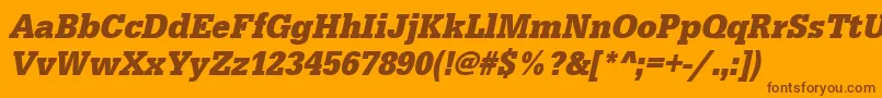 UrwegyptiennetextnarBoldOblique Font – Brown Fonts on Orange Background