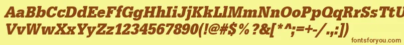 UrwegyptiennetextnarBoldOblique Font – Brown Fonts on Yellow Background