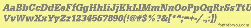 UrwegyptiennetextnarBoldOblique Font – Gray Fonts on Yellow Background