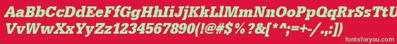 UrwegyptiennetextnarBoldOblique Font – Green Fonts on Red Background