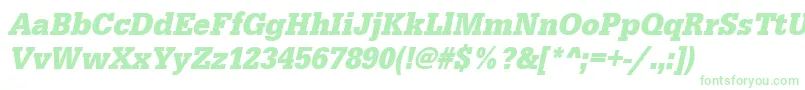 UrwegyptiennetextnarBoldOblique Font – Green Fonts on White Background