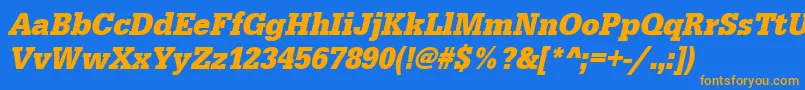 UrwegyptiennetextnarBoldOblique Font – Orange Fonts on Blue Background