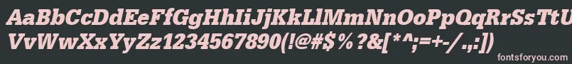 UrwegyptiennetextnarBoldOblique Font – Pink Fonts on Black Background