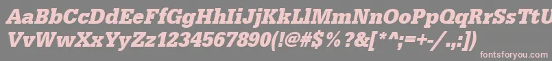 UrwegyptiennetextnarBoldOblique Font – Pink Fonts on Gray Background