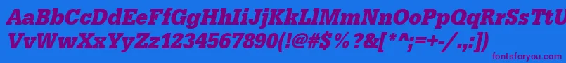 UrwegyptiennetextnarBoldOblique Font – Purple Fonts on Blue Background