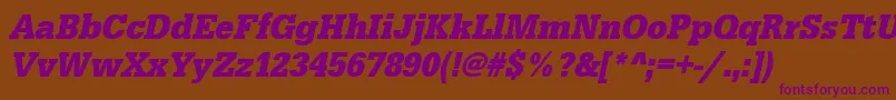 UrwegyptiennetextnarBoldOblique Font – Purple Fonts on Brown Background