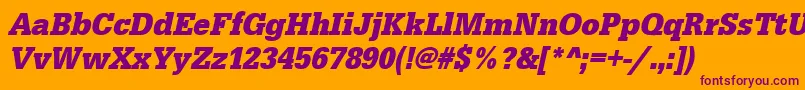 UrwegyptiennetextnarBoldOblique Font – Purple Fonts on Orange Background