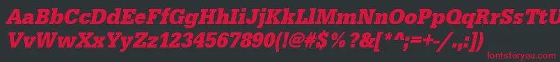 UrwegyptiennetextnarBoldOblique Font – Red Fonts on Black Background