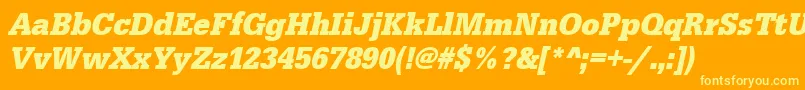 UrwegyptiennetextnarBoldOblique Font – Yellow Fonts on Orange Background