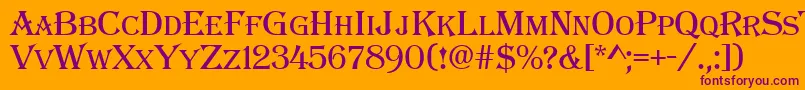 AAlgeriuscaps Font – Purple Fonts on Orange Background