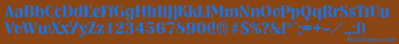 NashvilleserialBold Font – Blue Fonts on Brown Background