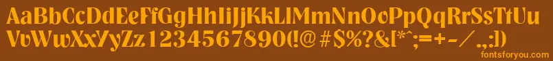 NashvilleserialBold Font – Orange Fonts on Brown Background