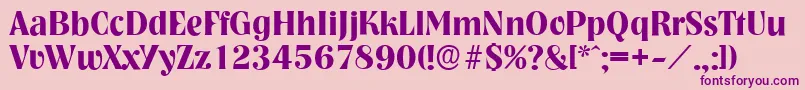 NashvilleserialBold Font – Purple Fonts on Pink Background