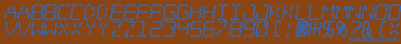 Digital Dream Skew Font – Blue Fonts on Brown Background