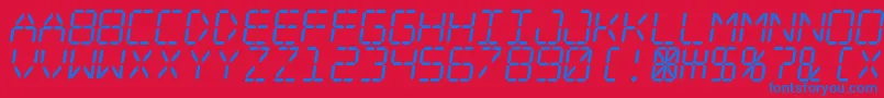 Digital Dream Skew Font – Blue Fonts on Red Background