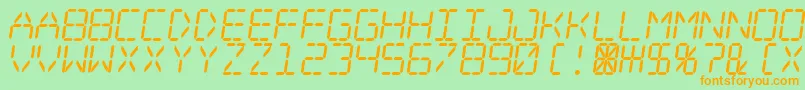 Digital Dream Skew Font – Orange Fonts on Green Background