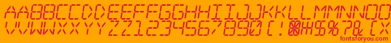 Digital Dream Skew Font – Red Fonts on Orange Background