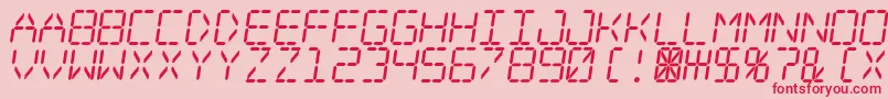 Digital Dream Skew Font – Red Fonts on Pink Background