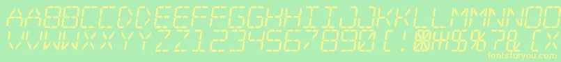 Digital Dream Skew Font – Yellow Fonts on Green Background