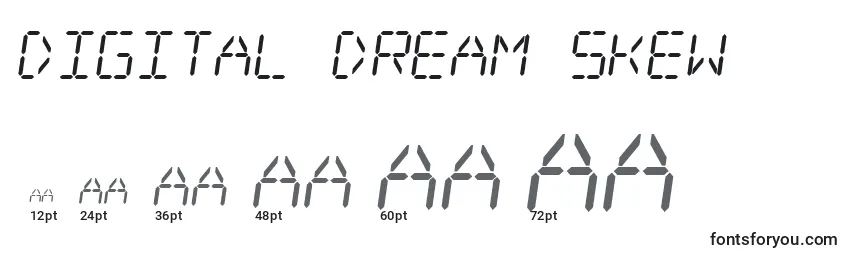 Размеры шрифта Digital Dream Skew