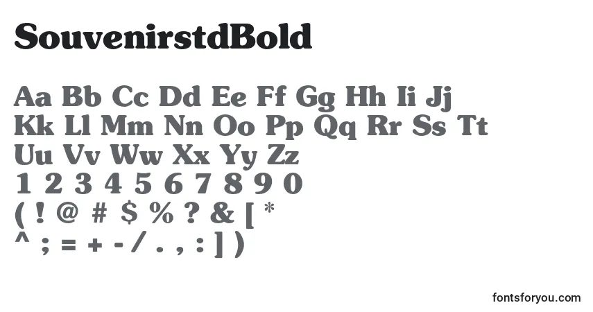 Шрифт SouvenirstdBold – алфавит, цифры, специальные символы