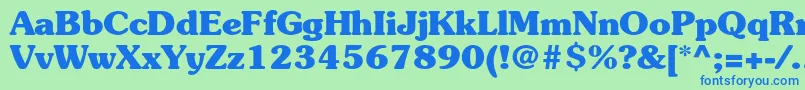 SouvenirstdBold Font – Blue Fonts on Green Background