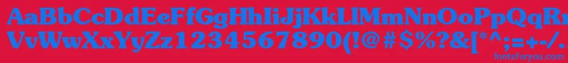 SouvenirstdBold Font – Blue Fonts on Red Background