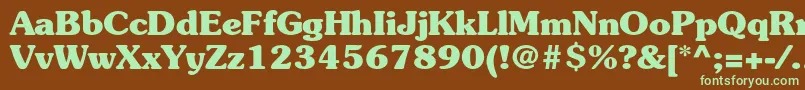 SouvenirstdBold Font – Green Fonts on Brown Background