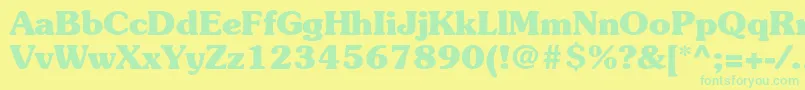 SouvenirstdBold Font – Green Fonts on Yellow Background