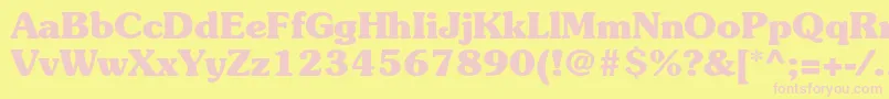 SouvenirstdBold Font – Pink Fonts on Yellow Background