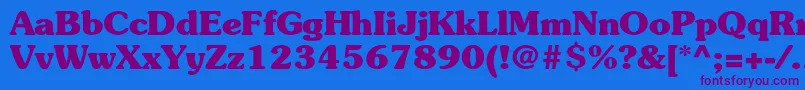 SouvenirstdBold Font – Purple Fonts on Blue Background